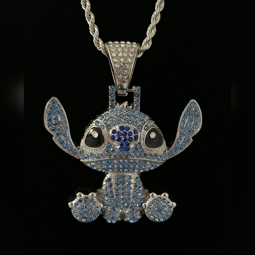 Stitch Crystal Pendant Necklace